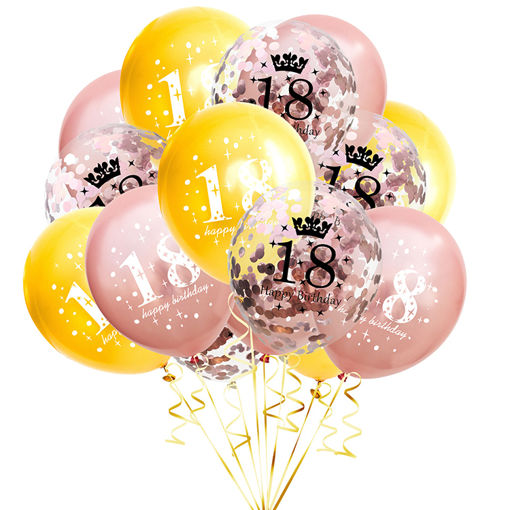 Picture of BALLOON BUNCH GOLD 18TH BIRTHDAY